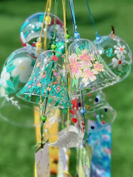 Wind Chime DIY Painting Material Kit Transparent Glass Bell Ornaments Children's Kindergarten Graffiti Hand-Painted Warm-Up Activity