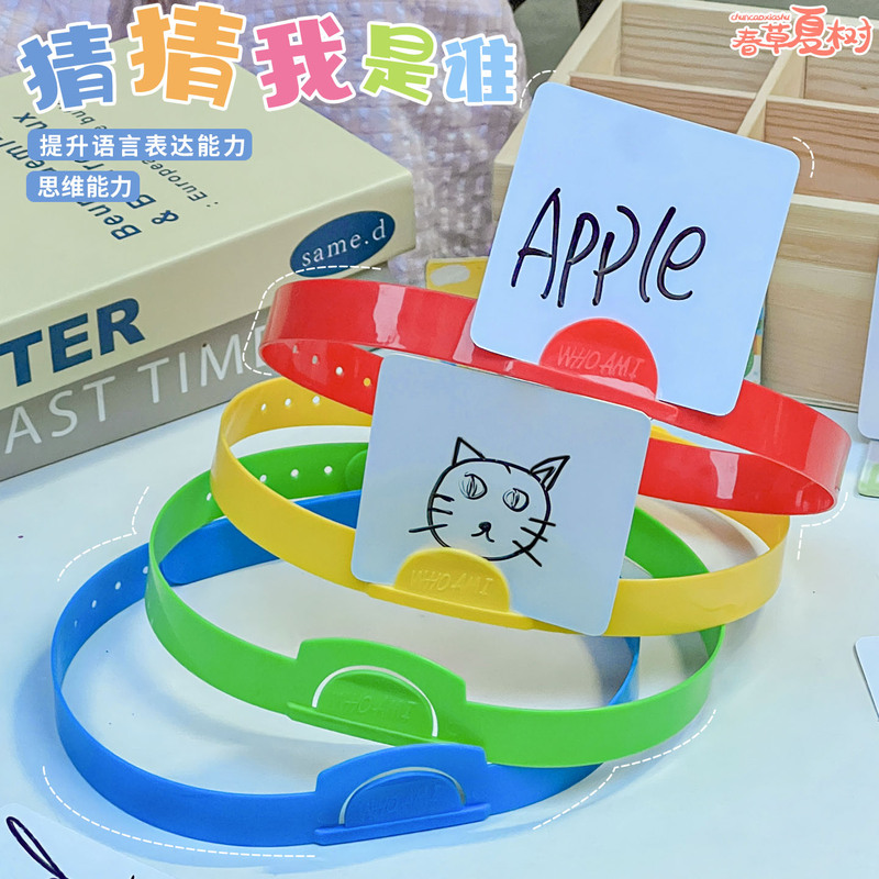 Guess Who I Am Headgear with Card Insert, Headband for Guessing Games, English Classroom Teaching Aids, Word Guessing Game Role Play Guess Who I Am Headgear with Card Insert, Headband for Guessing Games, English Classroom Teaching Aids, Word Guessing Game Role Play
