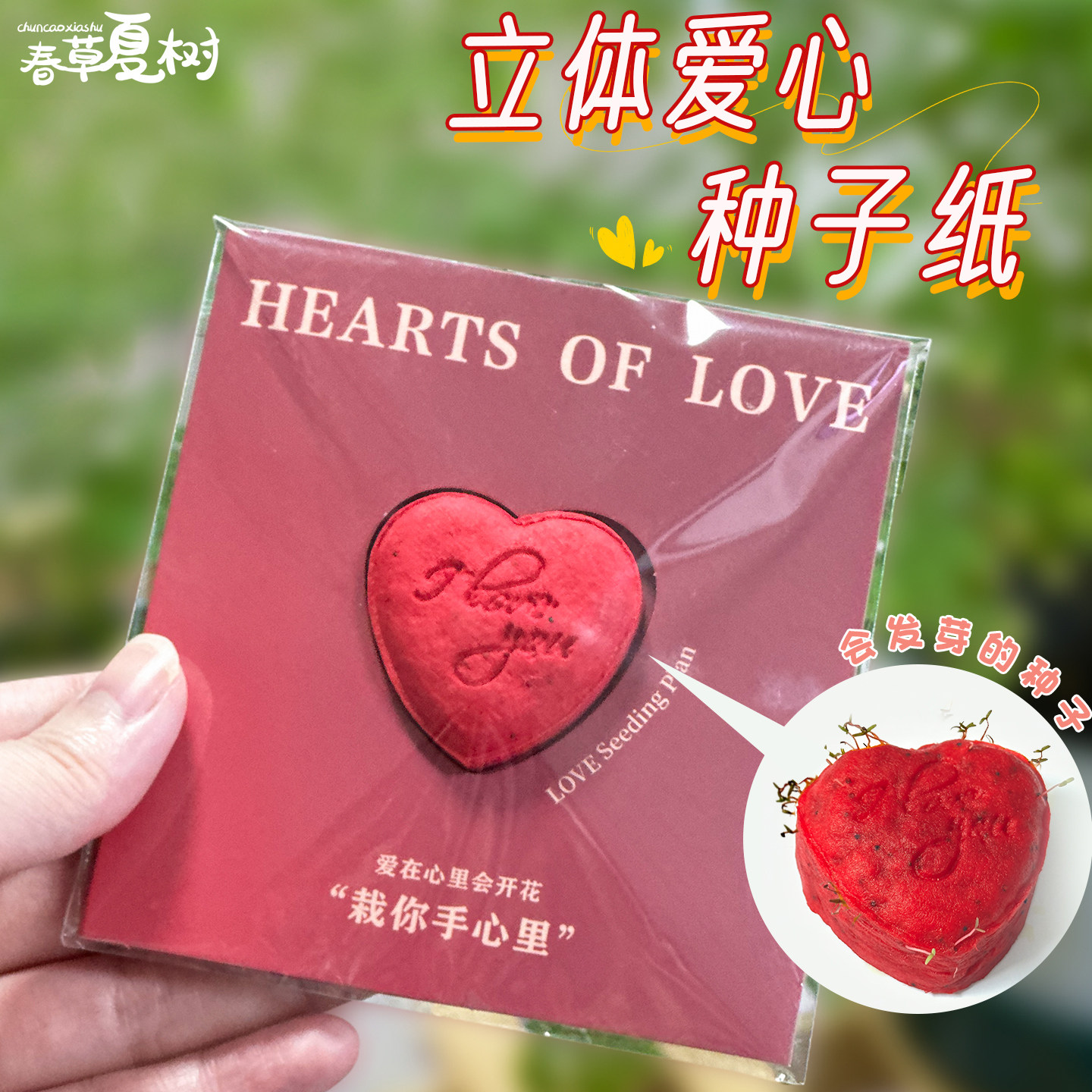立体种子纸卡片｜华晨宇演唱会同款爱心发芽纸，种下浪漫还能开花🌸-其他手工制作-淘宝百科网