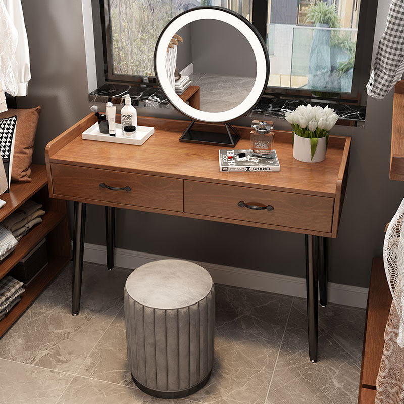 Nordic light luxury solid wood dressing table home bedroom net red dressing table modern minimalist storage cabinet integrated dressing table
