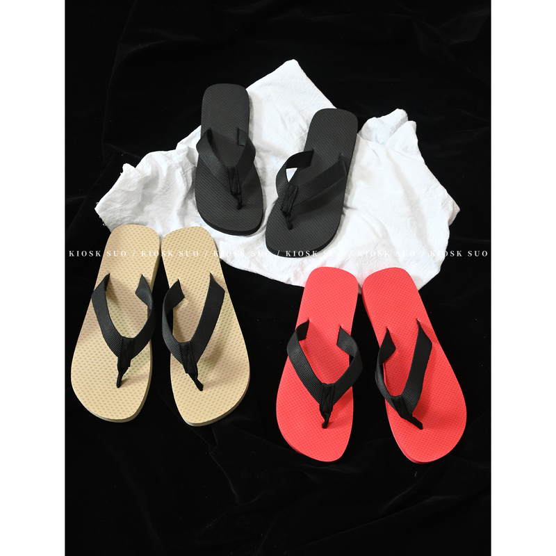Kiosk Suo Is a Must-Have for Lazy People! Row-Style Comfortable 25Ss Flat Open-Toe Couple Flip-Flops for Outdoor Wear