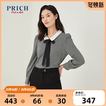 PRICH (Mall same model) 2021 new Joker lace-up doll collar shirt PRBAB1108M