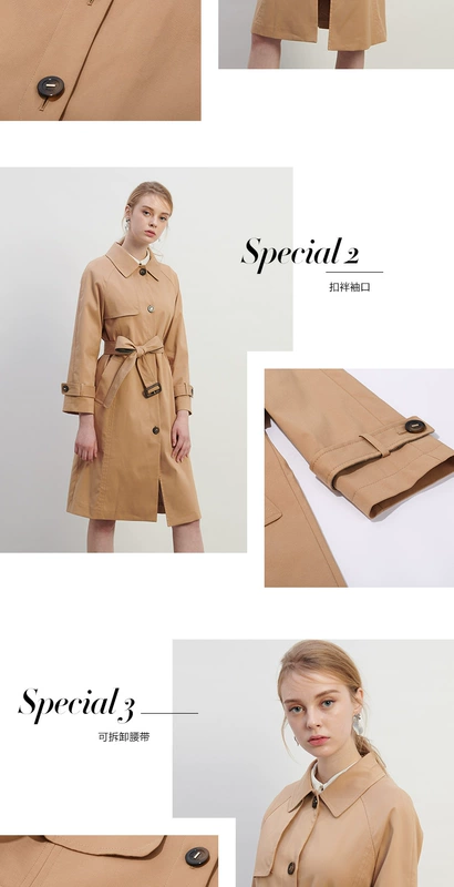 Áo sơ mi nữ cổ vuông dài trench coat nữ phiên bản Hàn Quốc của áo khoác nữ lười rộng rãi sang trọng PRJT84951M - Trench Coat