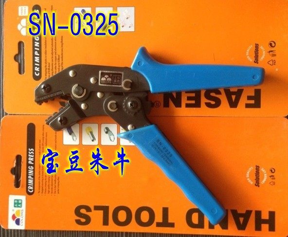 SN-0325 Mini European bare terminal 0 75-2 5 crimping pliers SN0325 Huasheng three color tools FASEN