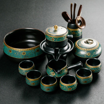 Huiyao Whole set of old mud lazy anti-scalding automatic black Pottery Kung Fu tea Ceramic household teapot tea tray set
