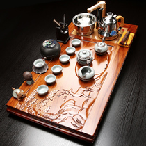 Huiyao whole set of household simple rosewood wood Mahogany tea tray Tea table Purple Sand Kung Fu tea set Induction cooker