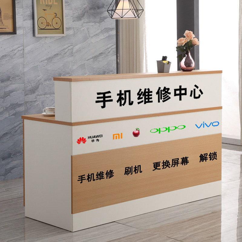 Large Cell Phone Repair Desk Bench Front Desk Reception Desk Wooden Cashier Counter Counter Watches Maintenance Desk Counter