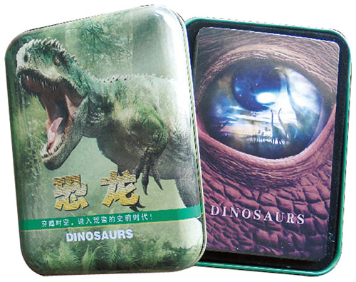 Collection Playing Cards Iron Box Cards Young Children Early Education Puzzle Entertainment Learning Dinosaur Great Full Playing Cards Collection