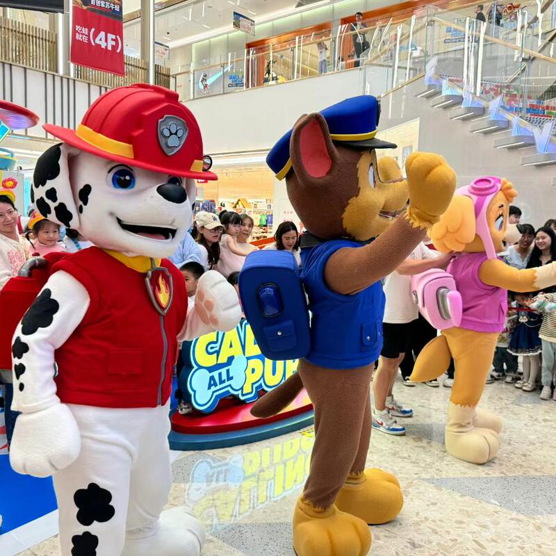 Paw Patrol Mascot Costume, Paw Patrol Chase Cartoon Mascot Walking Doll Headgear, Cosplay Cartoon Costume