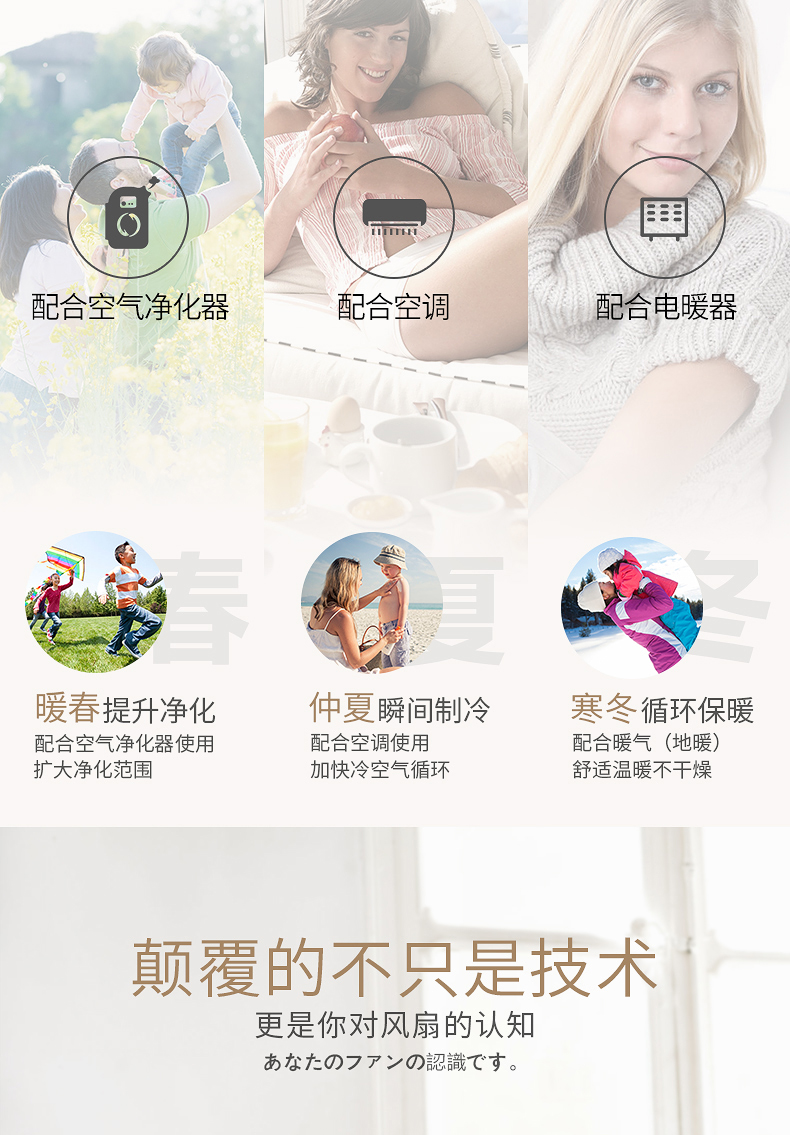 Paddy 08FC lưu thông quạt điện quạt không khí đối lưu quạt máy tính để bàn văn phòng tại nhà dọc thời gian từ xa thông minh - Quạt điện quạt panasonic treo tường
