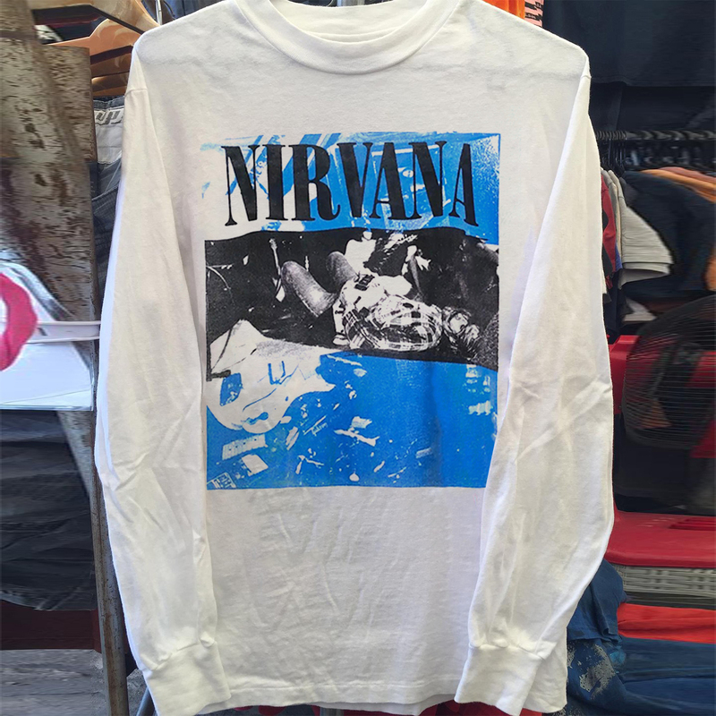 Nirvana Angel Rock Band Merchandise American Style Trendy Niche Long Sleeve Unisex Vintage Couple T-Shirt