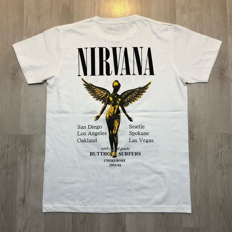 Футболка Nirvana Angel Cotecoben AC/DC с коротким рукавом, ретро, ленивый стиль, для мужчин и женщин, пара