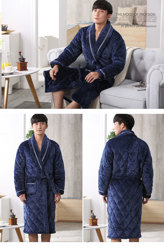 Áo khoác mùa đông cũ hơn đàn ông 60-70 tuổi cộng với phân bón cộng với kích thước flannel chần bông phục vụ nhà