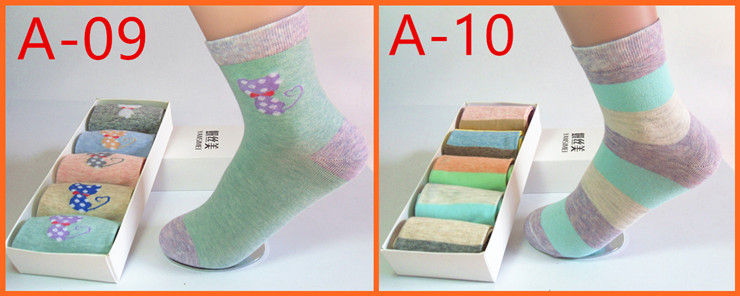 Vớ cotton nữ mùa thu và mùa đông vớ cotton vớ cotton dễ thương hoạt hình tất nhún