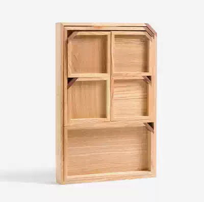 New original design Manchuria mandshurica solid wood non-lacquered tea tray seven-piece set of wood color tray characteristic tea set Desktop Storage