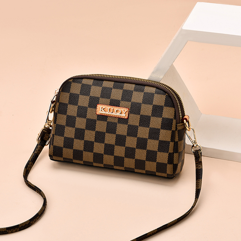 F50 Horizontal CheckerboardShangxin middle age Small bag female 2021 new pattern Fashionable and versatile ma'am Inclined shoulder bag mom Mobile phone bag small change Buy vegetable bags