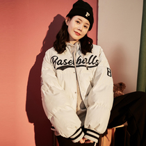 Tangshi 2022 new winter clothing womens PU down jacket short design niche warm baseball thick jacket ins trend