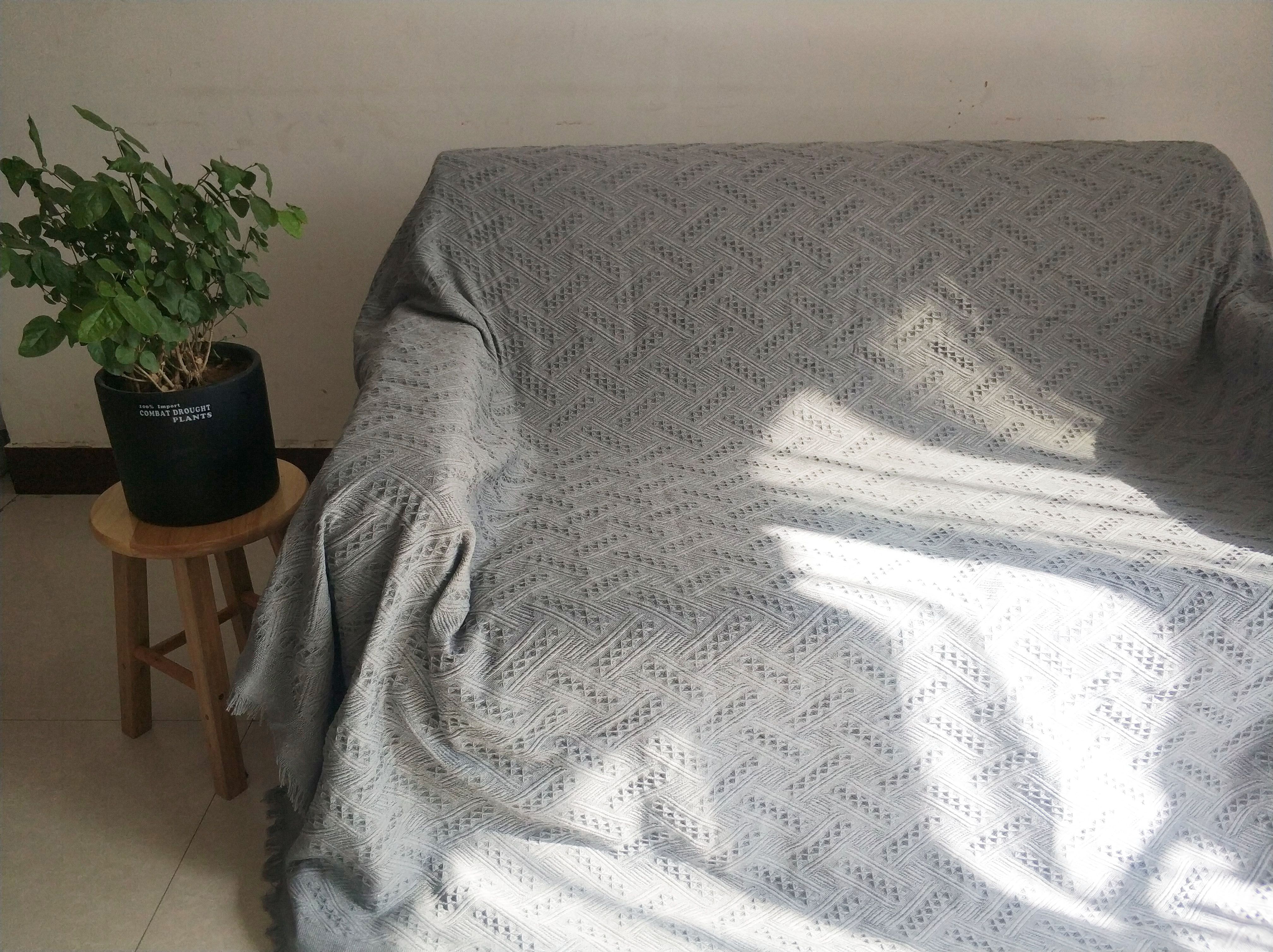 Bắc Âu IKEA sofa vải sofa bìa sofa bìa nắp bảo vệ đơn hoặc kép rắn vải màu chăn đầy đủ nắp trượt - Bảo vệ bụi phủ máy giặt