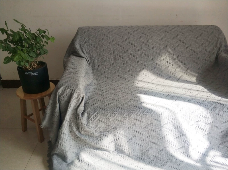 Bắc Âu IKEA sofa vải sofa bìa sofa bìa nắp bảo vệ đơn hoặc kép rắn vải màu chăn đầy đủ nắp trượt - Bảo vệ bụi áo trùm máy giặt cửa trên