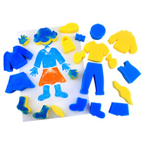 Early childhood education institution childrens art supplies painting rubbing sponge brush creative graffiti character sponge block educational toys