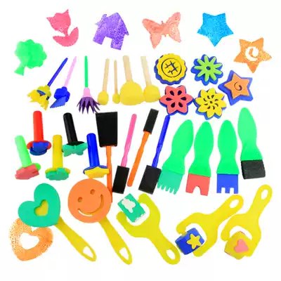 Kindergarten children's painting supplies Roller brush Painting brush Sponge brush EVA foam topography graffiti toy