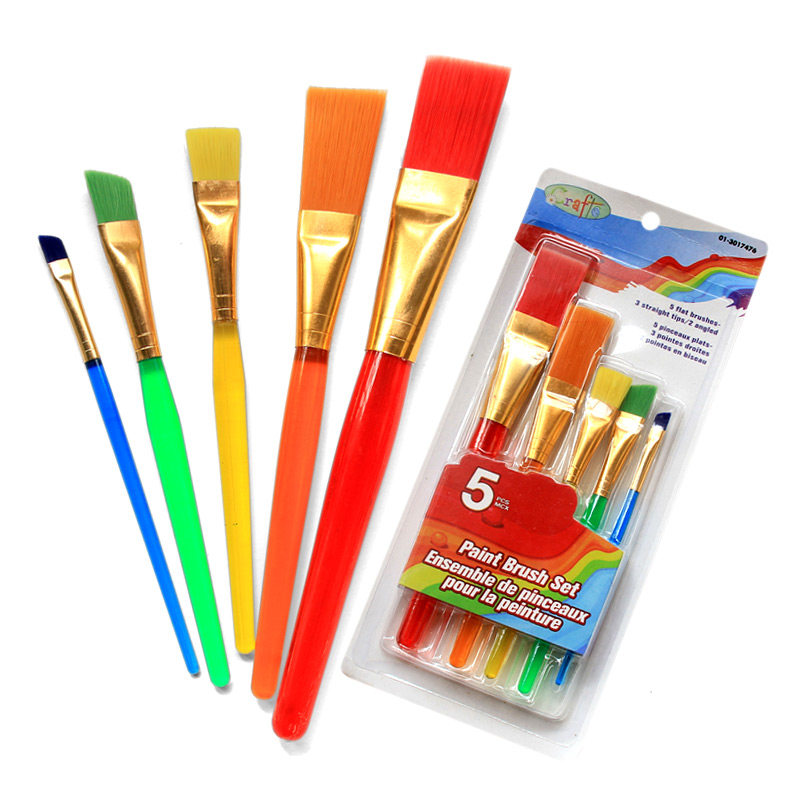 Kindergarten Painting Class Supplies Big Number 5 Clothes Color Rod Paintbrush Graffiti Painting Paint Brush Watercolor Oil Painting Brush