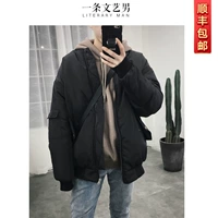 Áo khoác mùa đông 2018 nam mới dày mùa đông cotton gió thủy triều thương hiệu áo khoác cotton Phiên bản Hàn Quốc quần áo công sở rộng áo phao nam