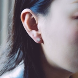 Натуральные бриллиантовые платиновые классические серьги, белое золото 18 карат, со снежинками, двойное ношение