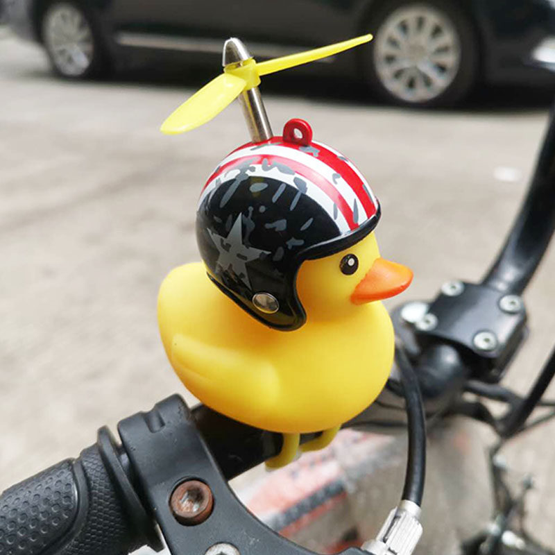 Broken Wind Duck Small Yellow Duck Safety Duck Safety Duck Shake Sound With Safety Helmet Small Duck Riding Bike Horn Light Bell