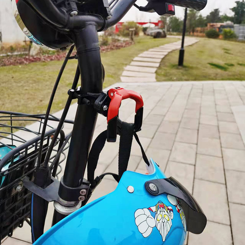 Locomotive electric car bicycle hanging hook-free universal electric bottle car front safety helmet hanger multifunction