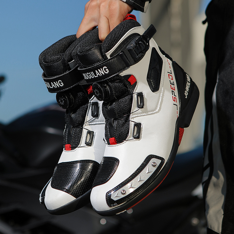 Motorcycle Riding Boots for Men, Waterproof, Spring Anti-Fall Foot Protection, Off-Road Cruise Rally Motorcycle Equipment, Riding Shoes for Women