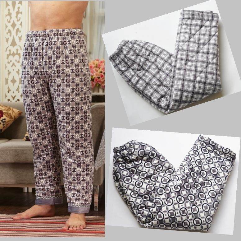 Winter men's three floors thickened coral suede gush cotton sleeping pants flannel warm cotton pants plus mast size home pants