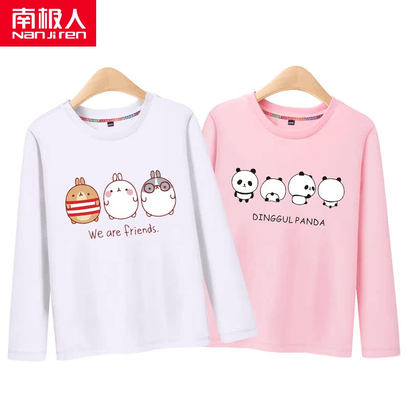 Nam Cực cô gái t-shirt dài tay cá tính hợp thời trang cotton mùa hè váy cô gái mỏng đầu chạm đáy.