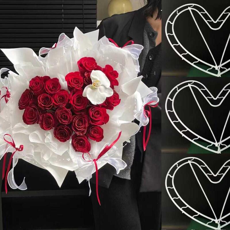 Internet-Famous Valentine's Day Heart-Shaped Bouquet Flower Arrangement Tool Plastic Heart-Shaped Fixed Support Bracket DIY Bouquet Packaging Materials Internet-Famous Valentine's Day Heart-Shaped Bouquet Flower Arrangement Tool Plastic Heart-Shaped Fixed Support Bracket DIY Bouquet Packaging Materials
