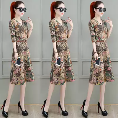 2021 new egg yolk long dress autumn small middle-aged lady dress dress dress dress dress