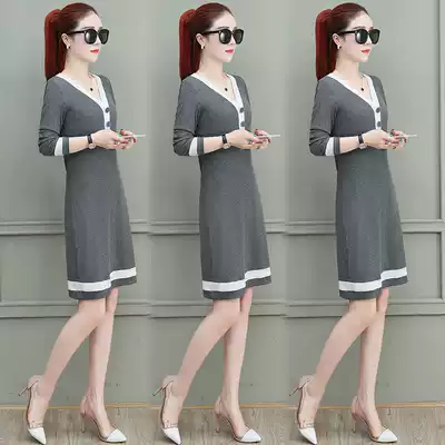 2021 new spring and autumn fashion women's tide autumn dress thin skirt young heavy silk autumn