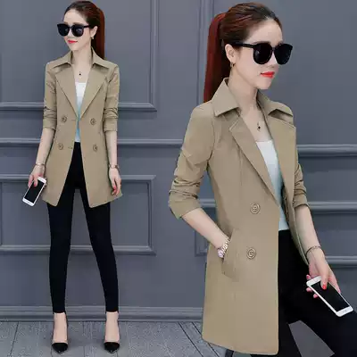 Windbreaker medium and long version 28 months women's small jacket 2021 spring and autumn new wild tide early spring ins western style