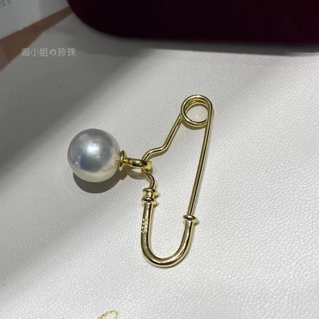 Miss Sea pearl sterling silver brooch natural freshwater Edison Baroque colorful brooch accessories anti-light