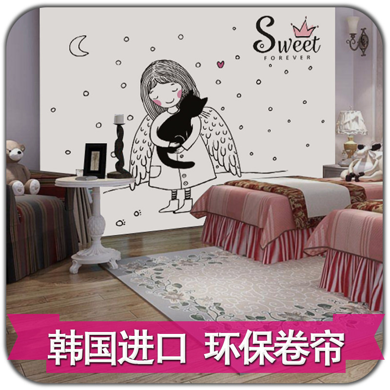 Imported pattern roller blinds European fresh living room powder room Bedroom Children's room Kitchen full and half blackout curtains