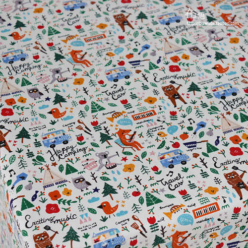 Buepicartoon Party Pure Cotton Active Printed Canvas Home Tent Curtains Leaning Against Pillow Table Fabric Fabric