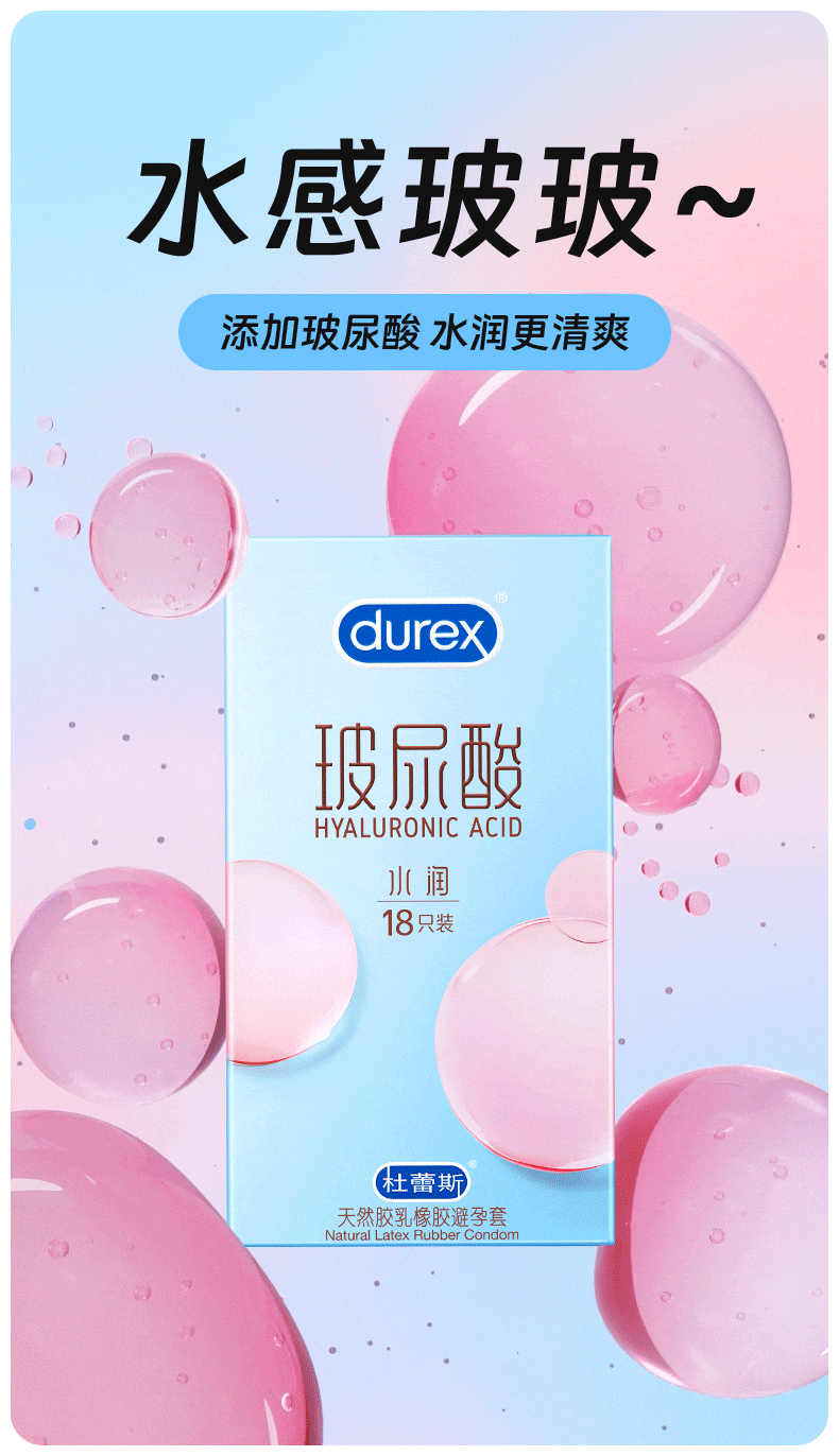 Ultra-Lubricated Hyaluronic Acid Condoms Men's Ultra-Thin Bare Entry 12  Count/Box