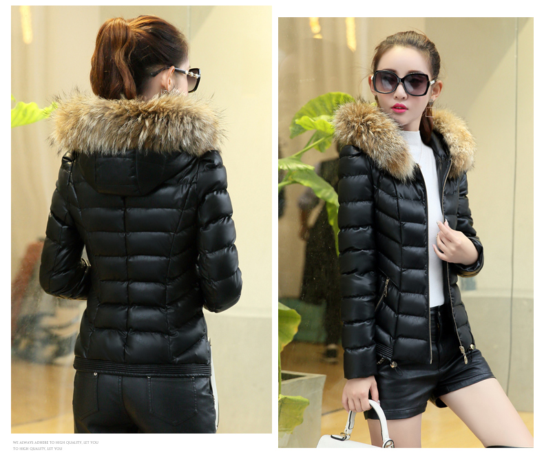 Áo nữ 2019 mùa đông mới bằng da PU xuống áo khoác ngắn Phiên bản Hàn Quốc của áo khoác cotton ngắn Áo khoác cotton nhỏ - Bông áo phao nữ dáng suông