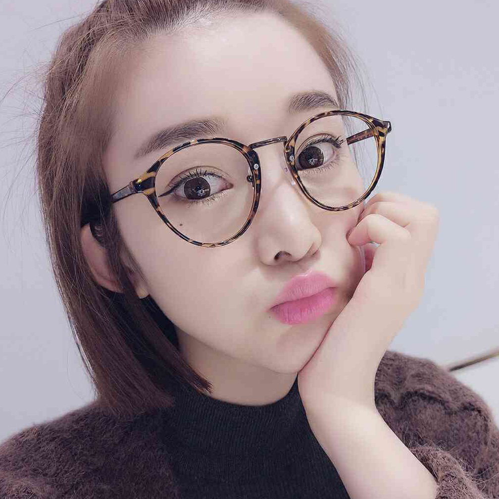 Round Eyed frame Female Worthy Myopia Korean version Korean version Retro Xiaoqing New school Flat Mirror Round Face Vegan with frame glasses