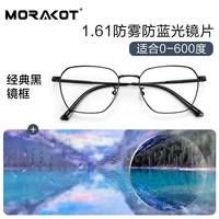 Черная рамка+1,61 анти-фаг-анти-голубая световая линза (с 0-800 градусов)