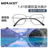 Черный серебряный рамка+1,61 анти-богопровода и анти-синий светлый линз (с 0-800 градусов)