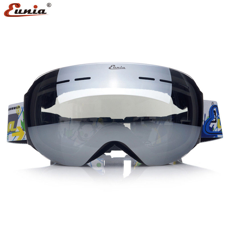 Uenija Ski Glasses Adult Double Layer Anti-Fog Spherical Big View Snowfield Goggles Cocked Myopia