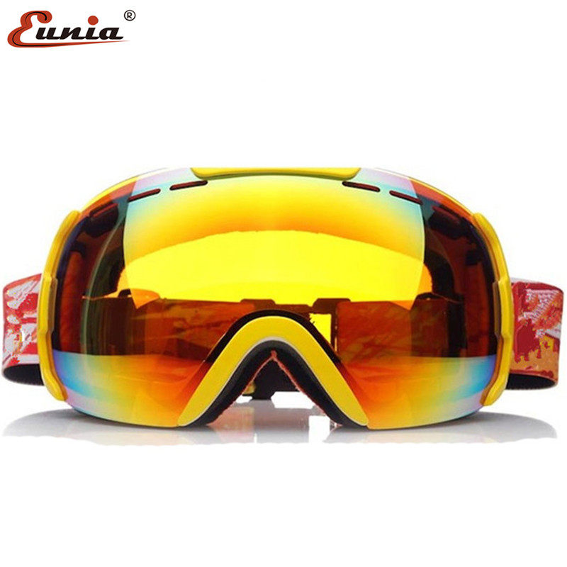 Uenija ski mirror double layer anti-fog male and female universal ski mirror spherical snowfield goggle