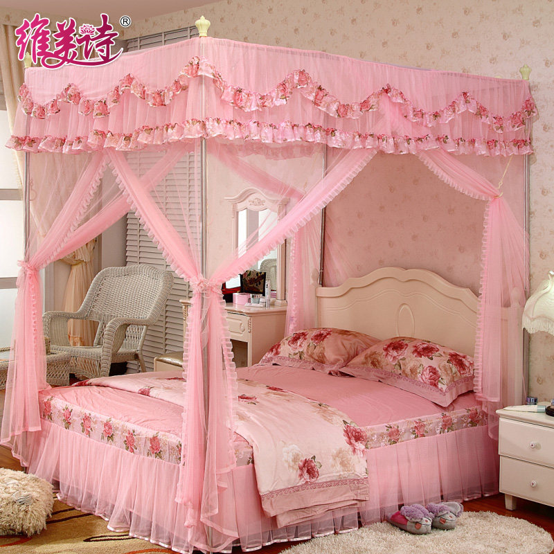 Weimeishi 1 2 1 8M meter bed stainless steel three-door mosquito net floor-standing belt bracket 1 5M simple and free installation