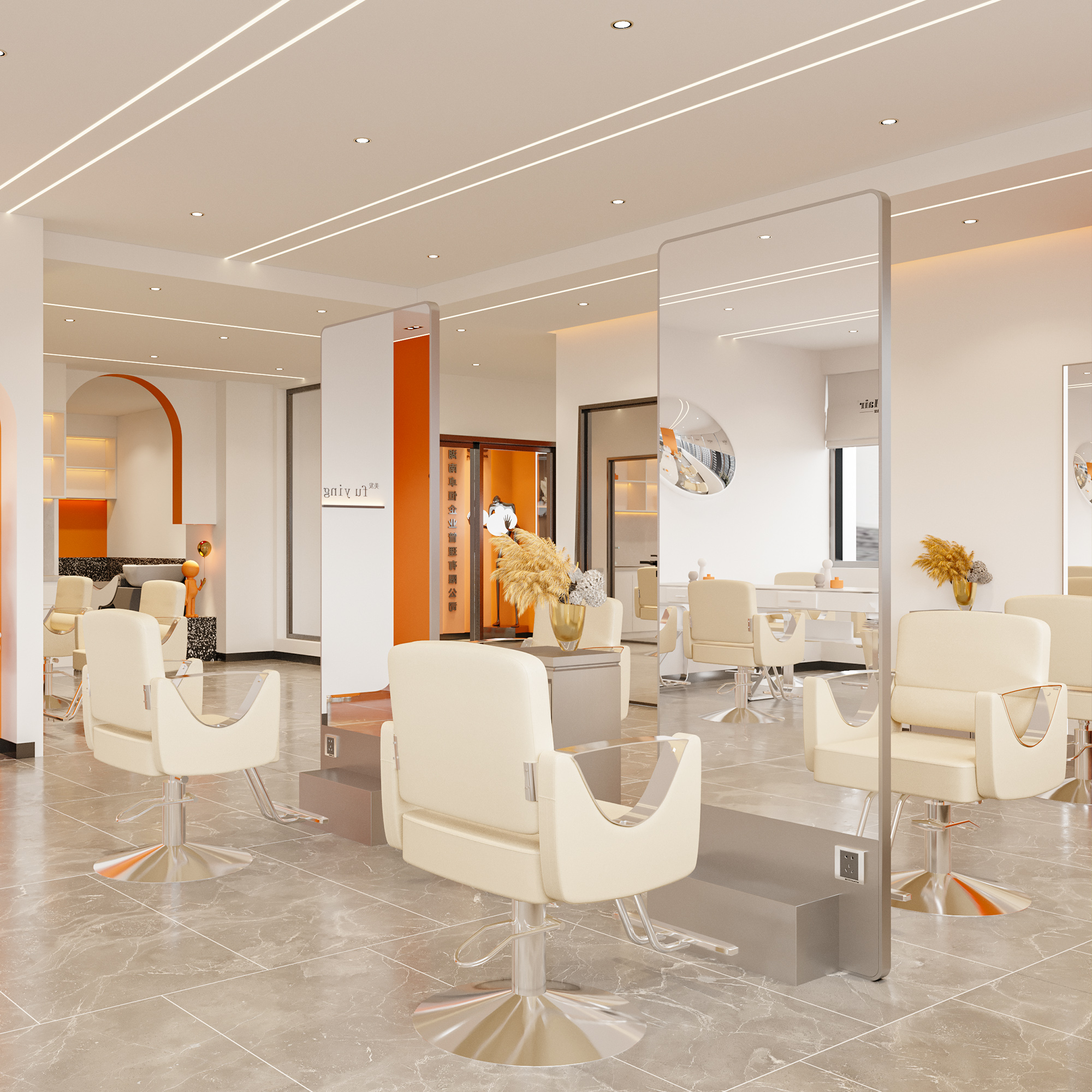 Net Red Hairdressingshop Single-sided Bifacial Mirror Single-sided Wall-mounted Wall Mirror Beauty Salon Tide Floor Mirror Desk Hair Salon Special