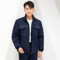 Чистый хлопок темно -синий короткий хлопковой курт